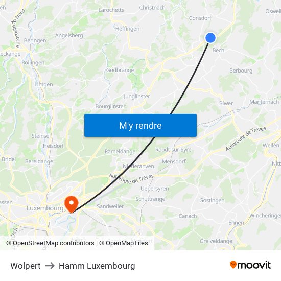 Wolpert to Hamm Luxembourg map