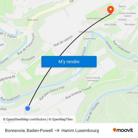 Bonnevoie, Baden-Powell to Hamm Luxembourg map