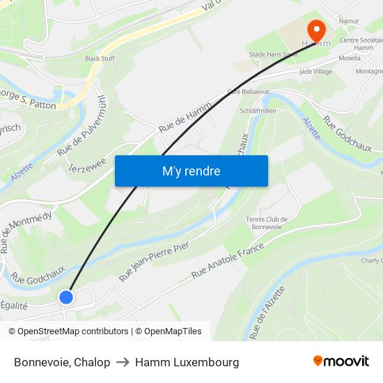 Bonnevoie, Chalop to Hamm Luxembourg map