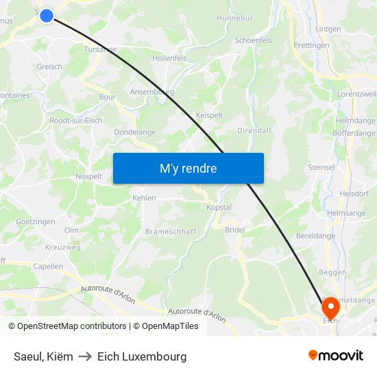 Saeul, Kiëm to Eich Luxembourg map