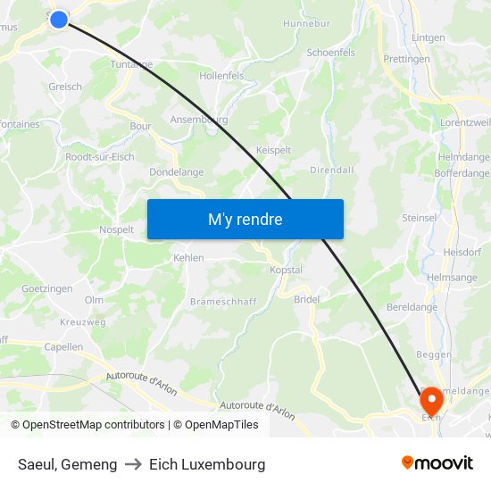 Saeul, Gemeng to Eich Luxembourg map