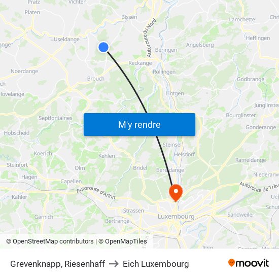 Grevenknapp, Riesenhaff to Eich Luxembourg map