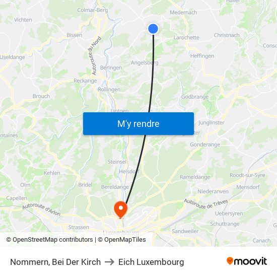 Nommern, Bei Der Kirch to Eich Luxembourg map