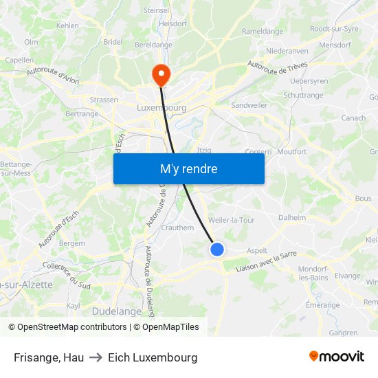 Frisange, Hau to Eich Luxembourg map