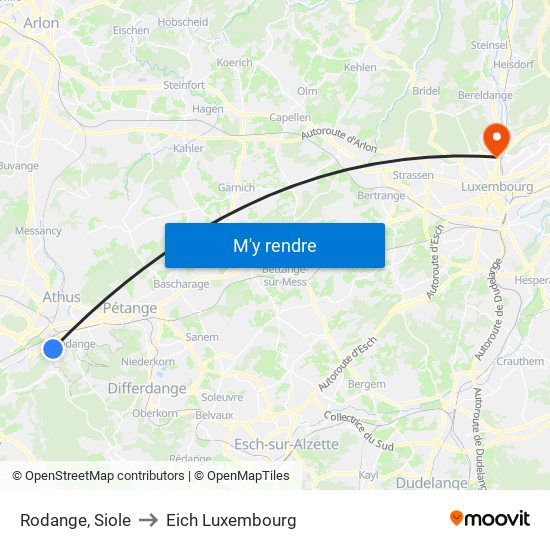 Rodange, Siole to Eich Luxembourg map