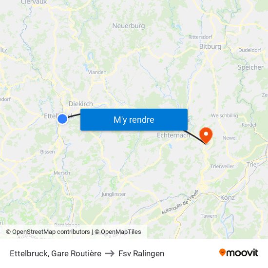 Ettelbruck, Gare Routière to Fsv Ralingen map