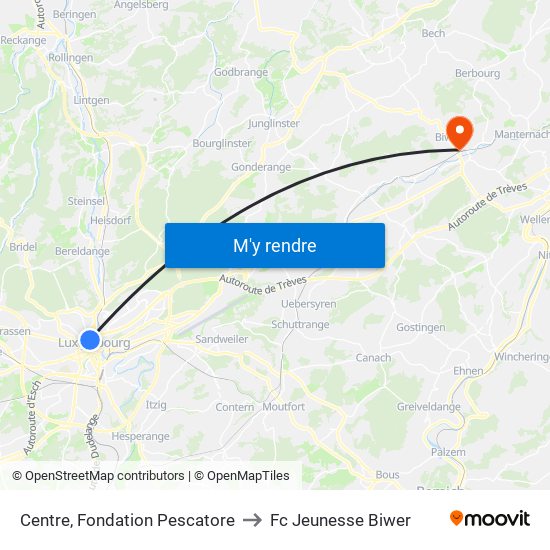 Centre, Fondation Pescatore to Fc Jeunesse Biwer map