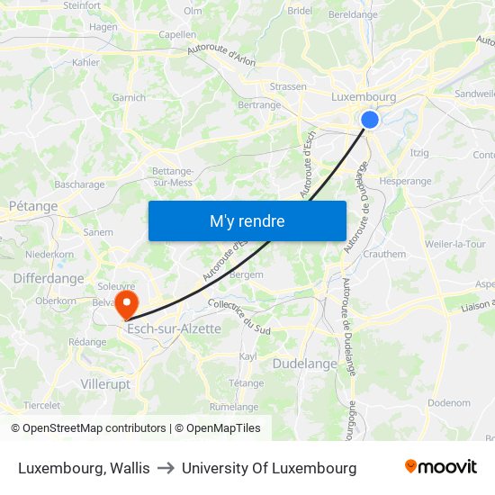 Luxembourg, Wallis to University Of Luxembourg map