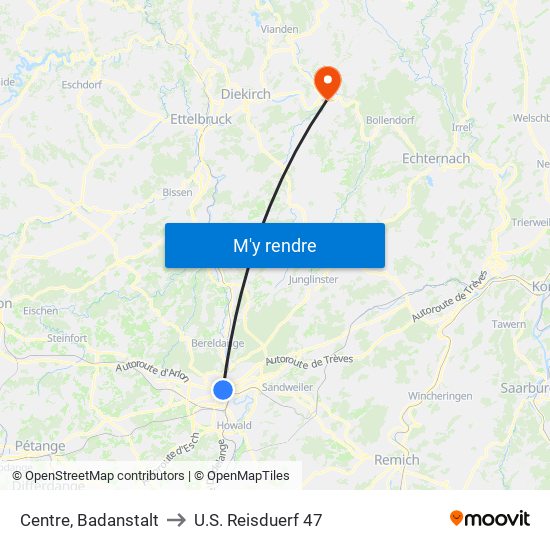 Centre, Badanstalt to U.S. Reisduerf 47 map