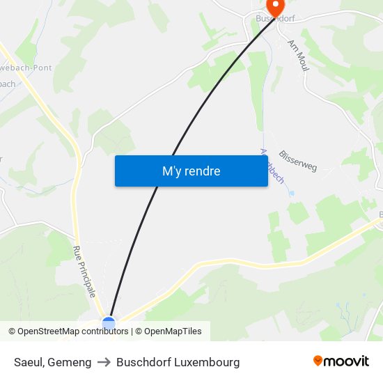 Saeul, Gemeng to Buschdorf Luxembourg map