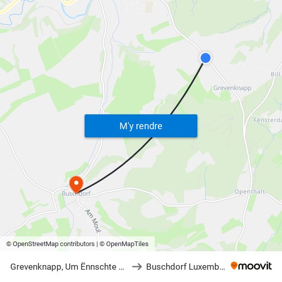 Grevenknapp, Um Ënnschte Knapp to Buschdorf Luxembourg map