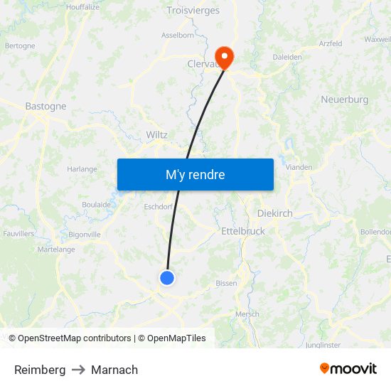 Reimberg to Marnach map