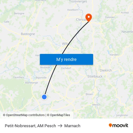 Petit-Nobressart, AM Pesch to Marnach map