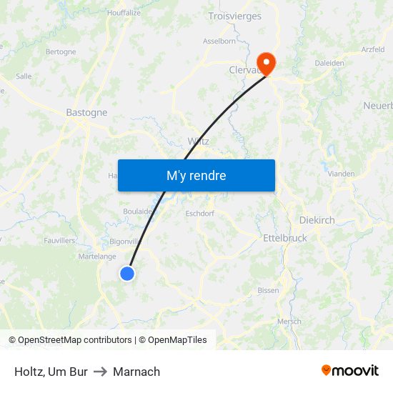Holtz, Um Bur to Marnach map