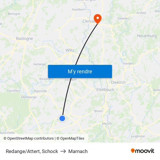 Redange/Attert, Schock to Marnach map