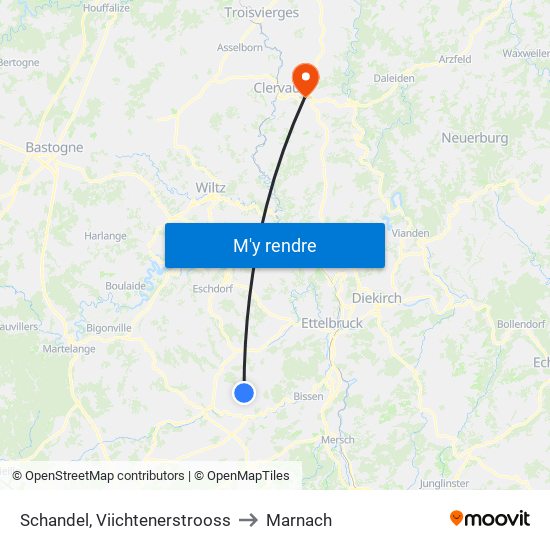 Schandel, Viichtenerstrooss to Marnach map