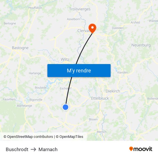 Buschrodt to Marnach map