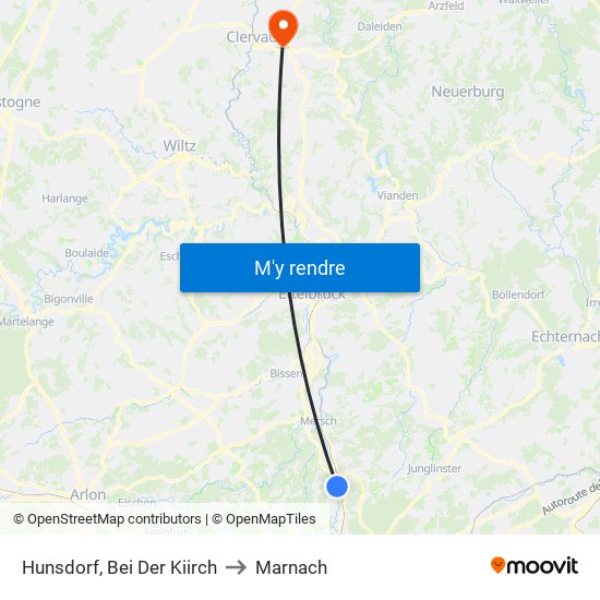 Hunsdorf, Bei Der Kiirch to Marnach map