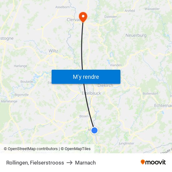 Rollingen, Fielserstrooss to Marnach map