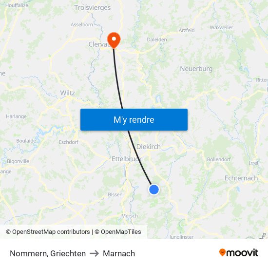 Nommern, Griechten to Marnach map