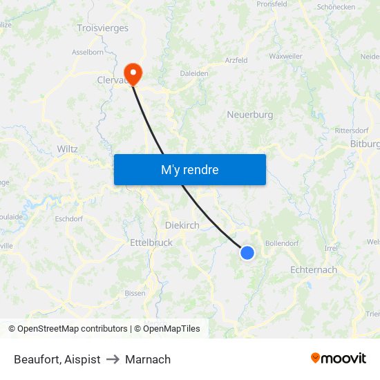 Beaufort, Aispist to Marnach map