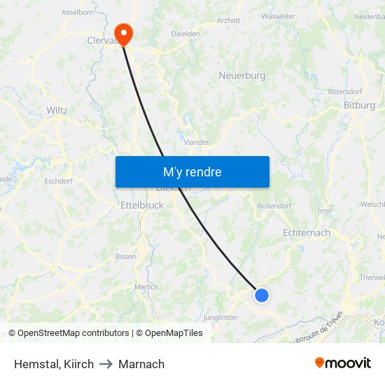 Hemstal, Kiirch to Marnach map