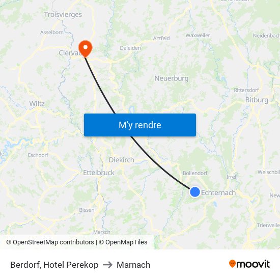 Berdorf, Hotel Perekop to Marnach map