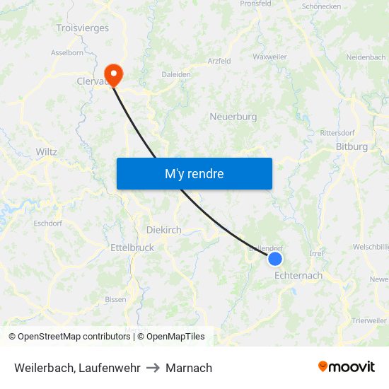 Weilerbach, Laufenwehr to Marnach map