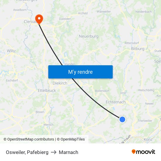 Osweiler, Pafebierg to Marnach map