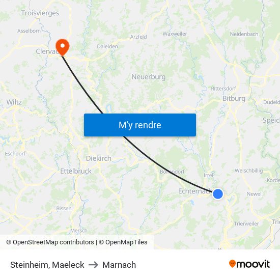 Steinheim, Maeleck to Marnach map