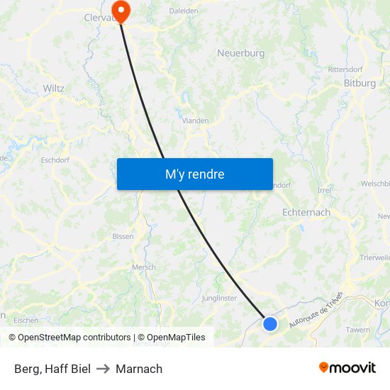 Berg, Haff Biel to Marnach map