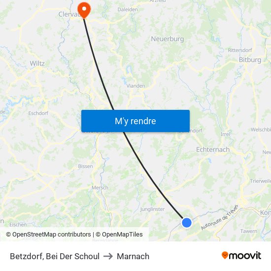 Betzdorf, Bei Der Schoul to Marnach map