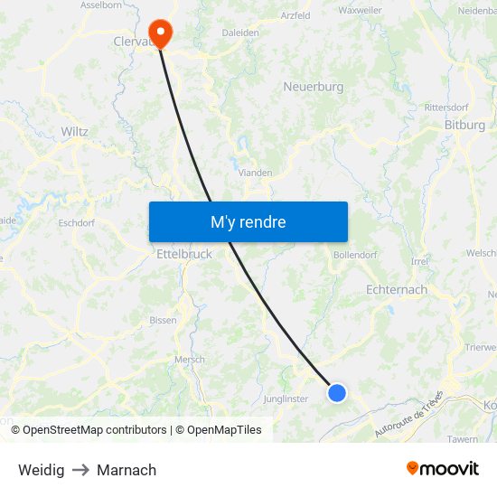 Weidig to Marnach map