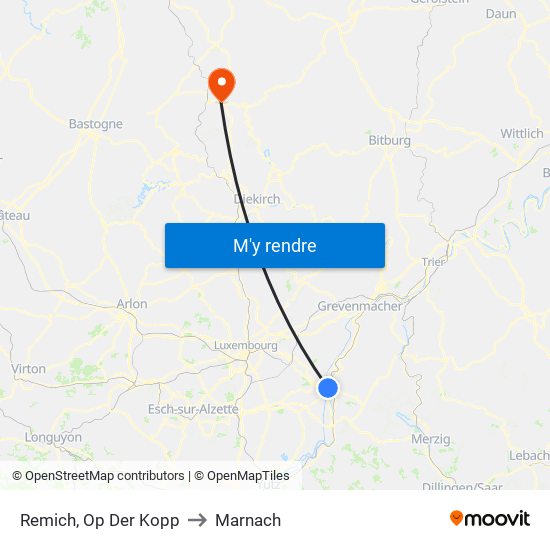 Remich, Op Der Kopp to Marnach map