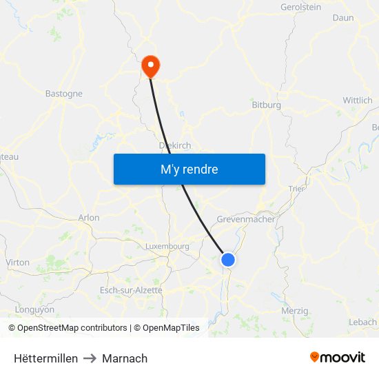 Hëttermillen to Marnach map