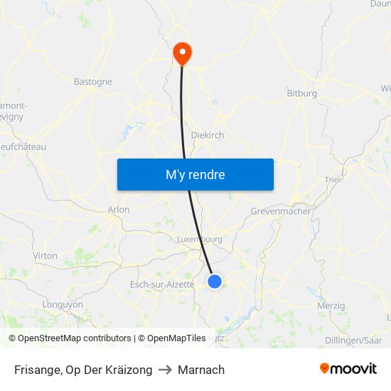 Frisange, Op Der Kräizong to Marnach map