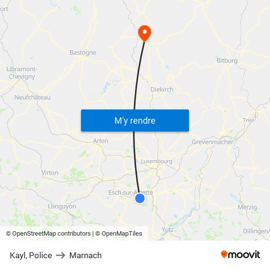 Kayl, Police to Marnach map