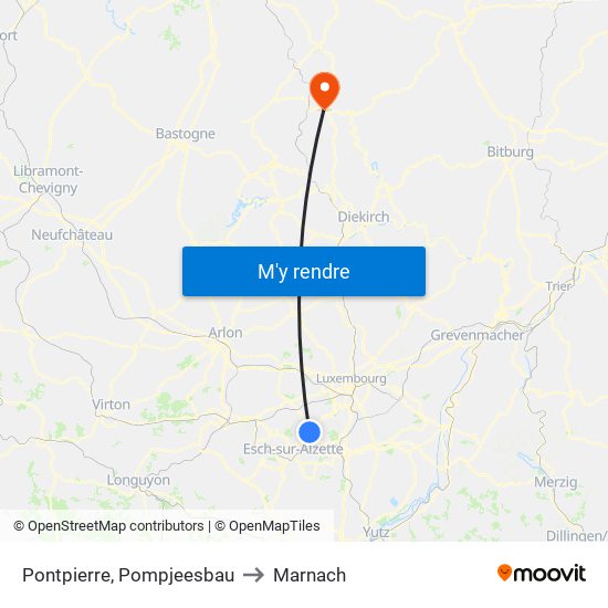 Pontpierre, Pompjeesbau to Marnach map