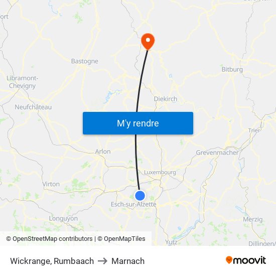 Wickrange, Rumbaach to Marnach map