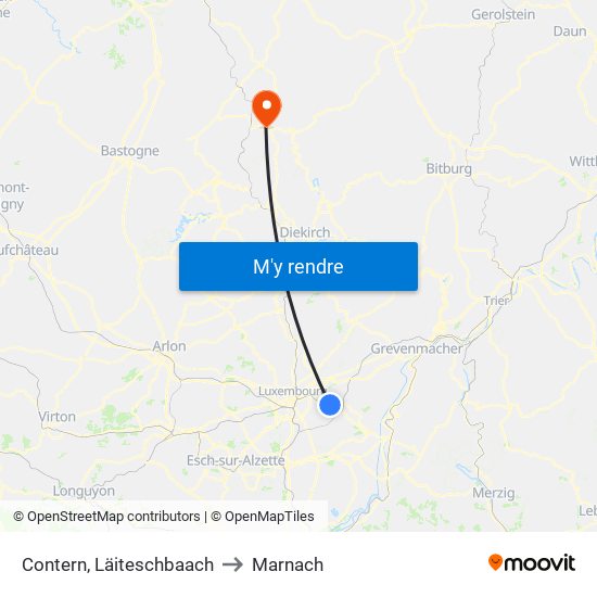 Contern, Läiteschbaach to Marnach map