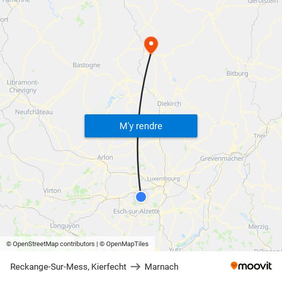 Reckange-Sur-Mess, Kierfecht to Marnach map