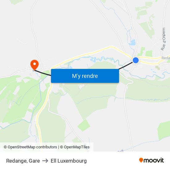 Redange, Gare to Ell Luxembourg map