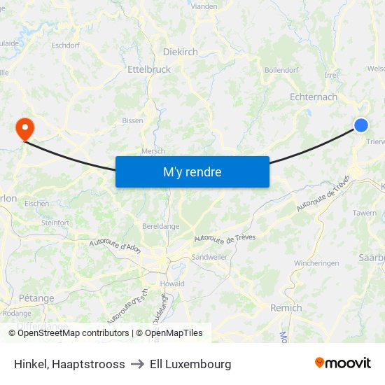 Hinkel, Haaptstrooss to Ell Luxembourg map