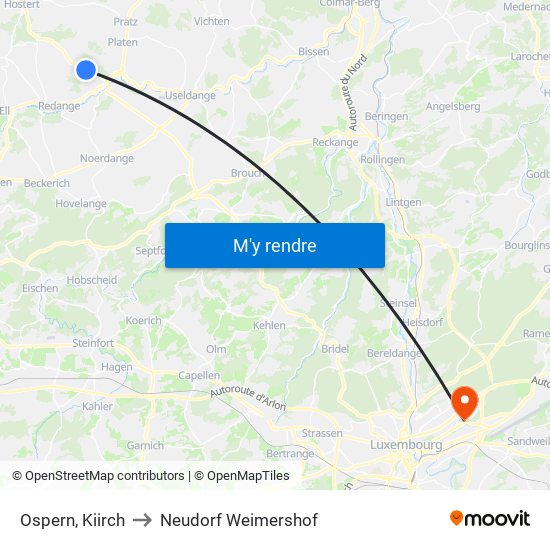 Ospern, Kiirch to Neudorf Weimershof map