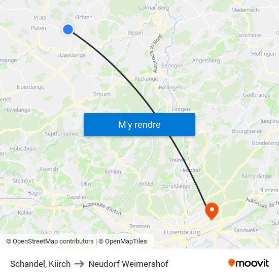 Schandel, Kiirch to Neudorf Weimershof map