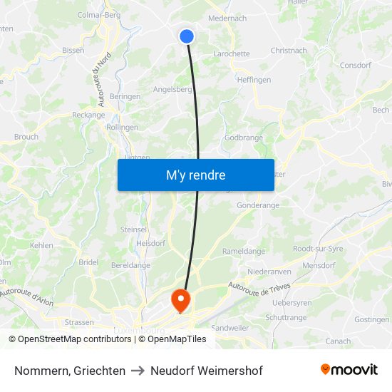 Nommern, Griechten to Neudorf Weimershof map