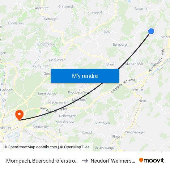 Mompach, Buerschdrëferstrooss to Neudorf Weimershof map