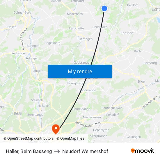 Haller, Beim Basseng to Neudorf Weimershof map