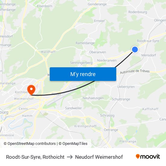 Roodt-Sur-Syre, Rothoicht to Neudorf Weimershof map