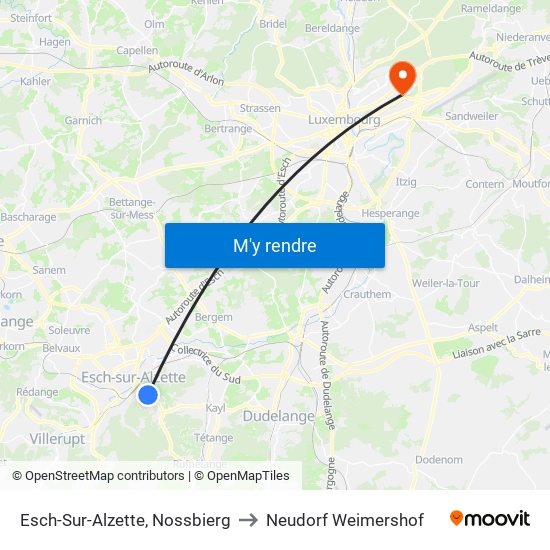 Esch-Sur-Alzette, Nossbierg to Neudorf Weimershof map